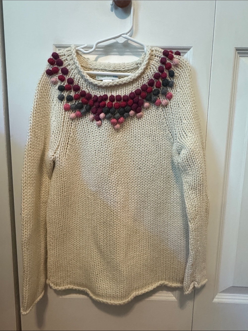Garnet Hill Kids Cream Knit Sweater Large